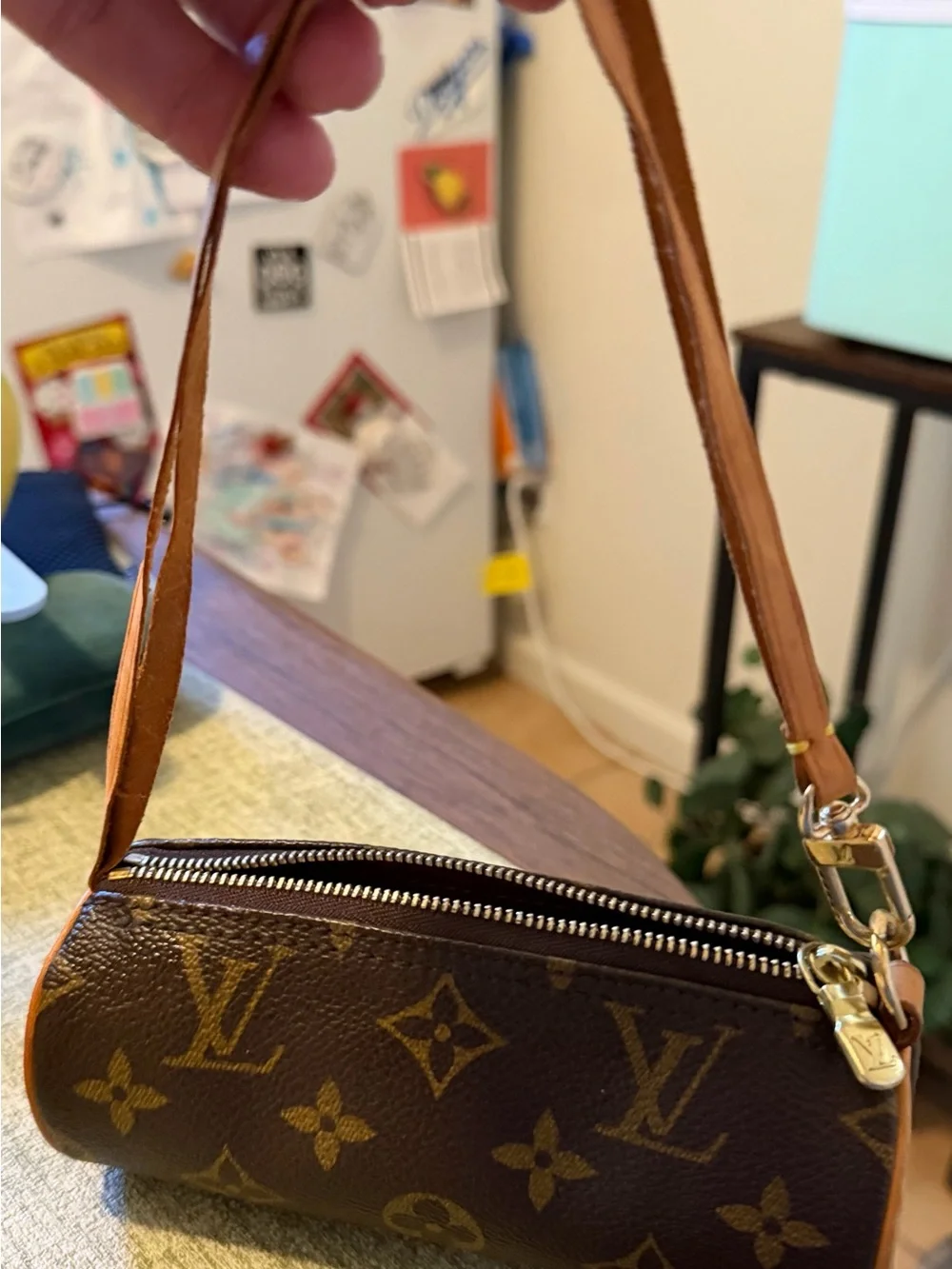 Designer Monogram Mini Wristlet - Brown